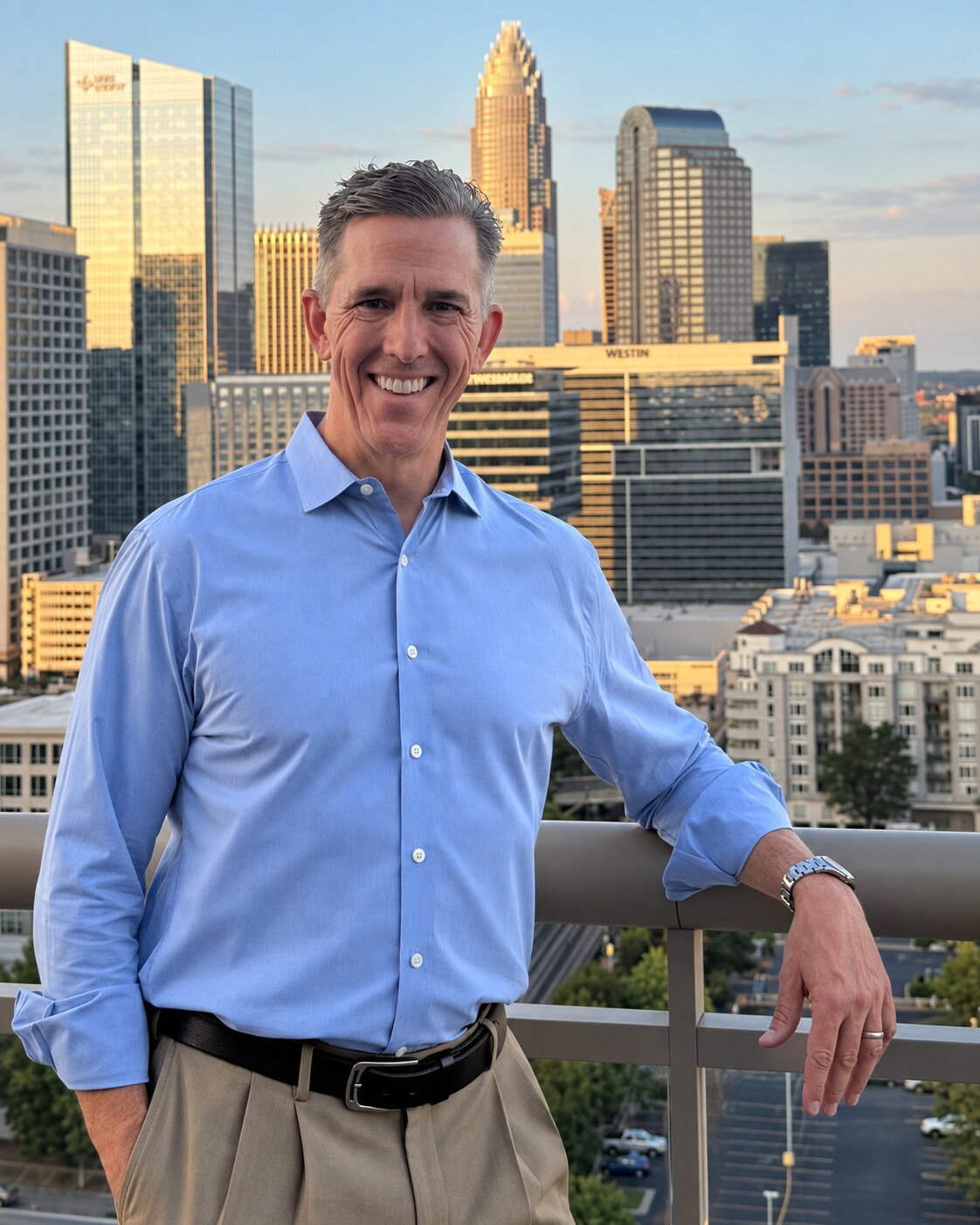 Rob Metzler overlooking Charlotte